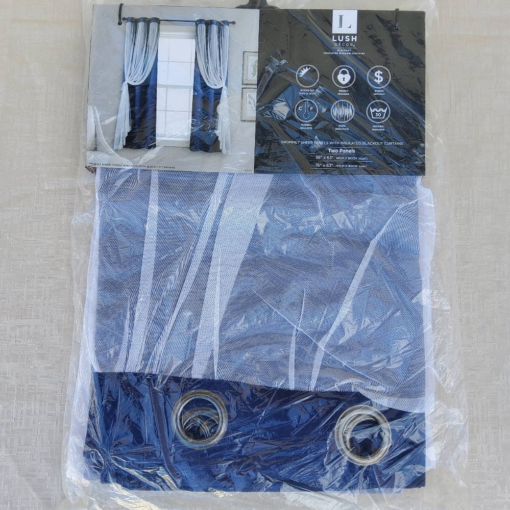 Lush Decor Grommet Sheer/Blackout Window Curtians